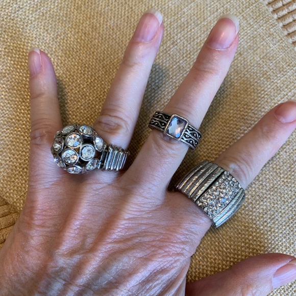 Set of 3 stretch cocktail rings - Picture 3 of 3